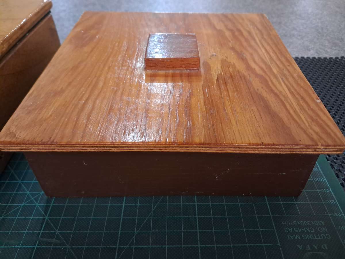 2 wooden boxes padded with faom sold together