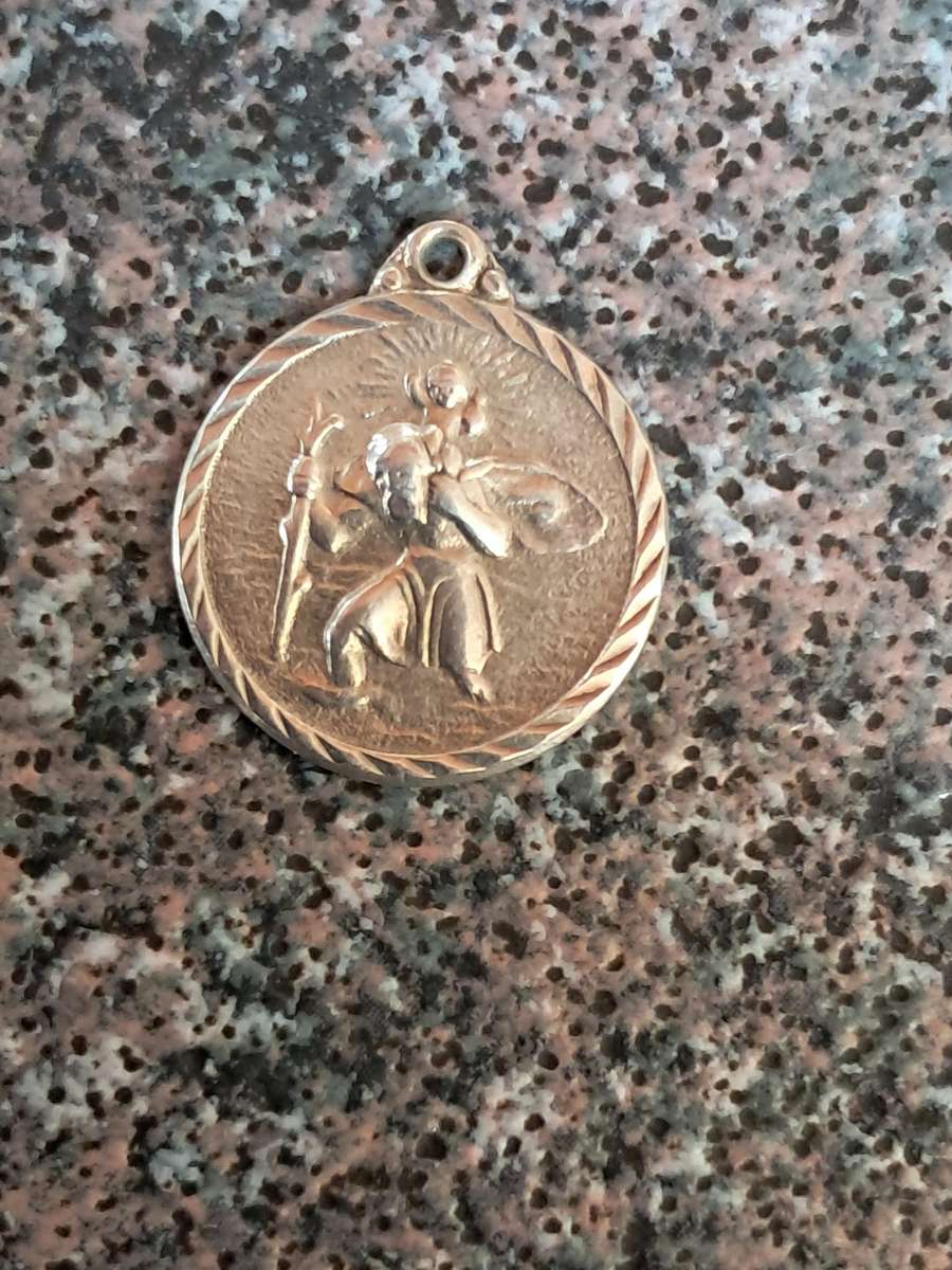 Pendant Saint Christopher medallion sterling silver