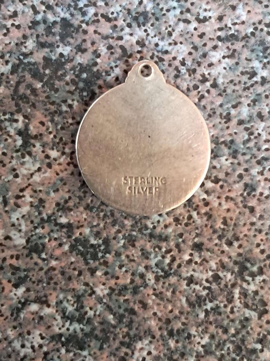 Pendant Saint Christopher medallion sterling silver