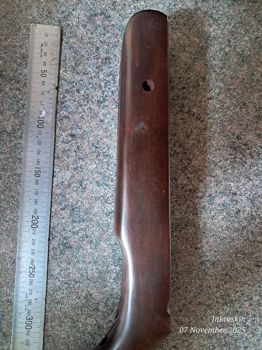 Air rifle butstock dark hardwood