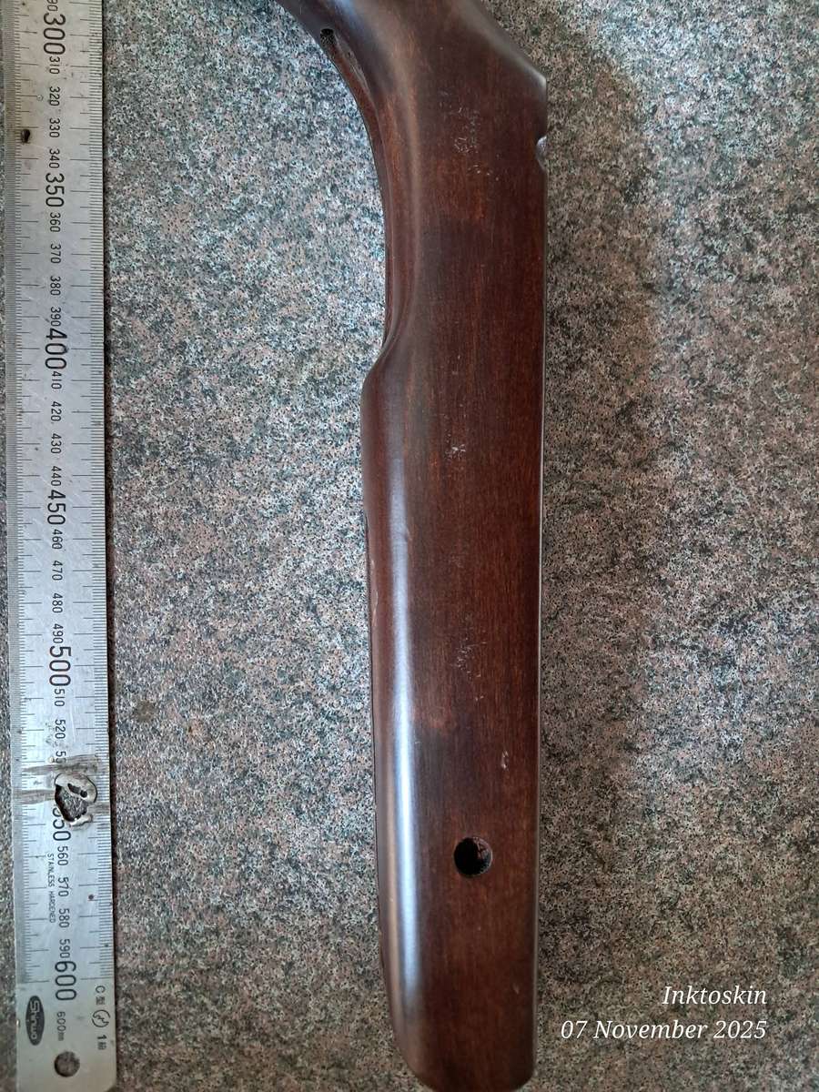 Air rifle butstock dark hardwood