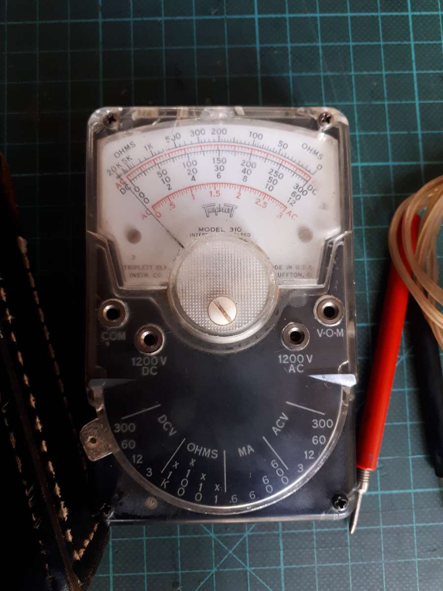 Vintage Triplett Model 310 analog multimeter 1950's