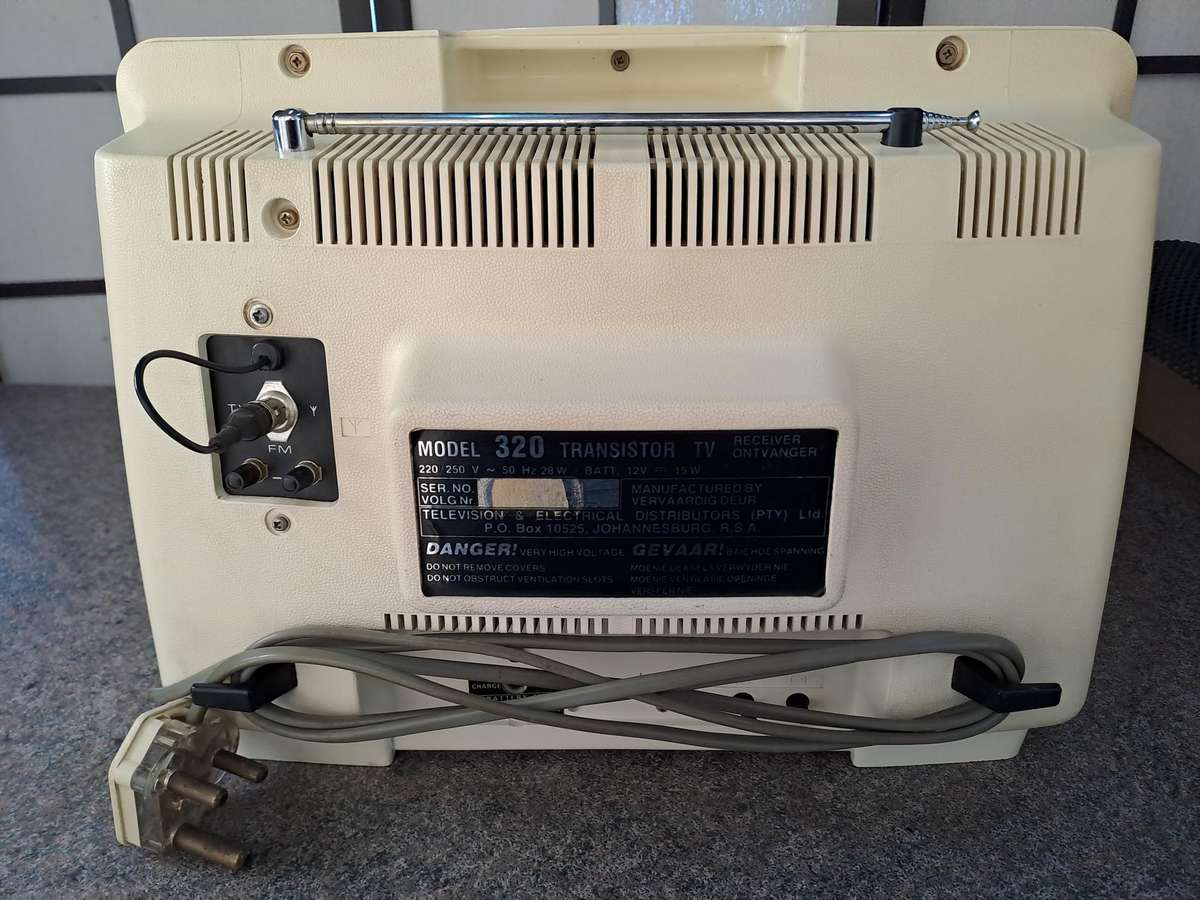 Vintage 1970's Blaupunkt black and white portable tv with built in radio