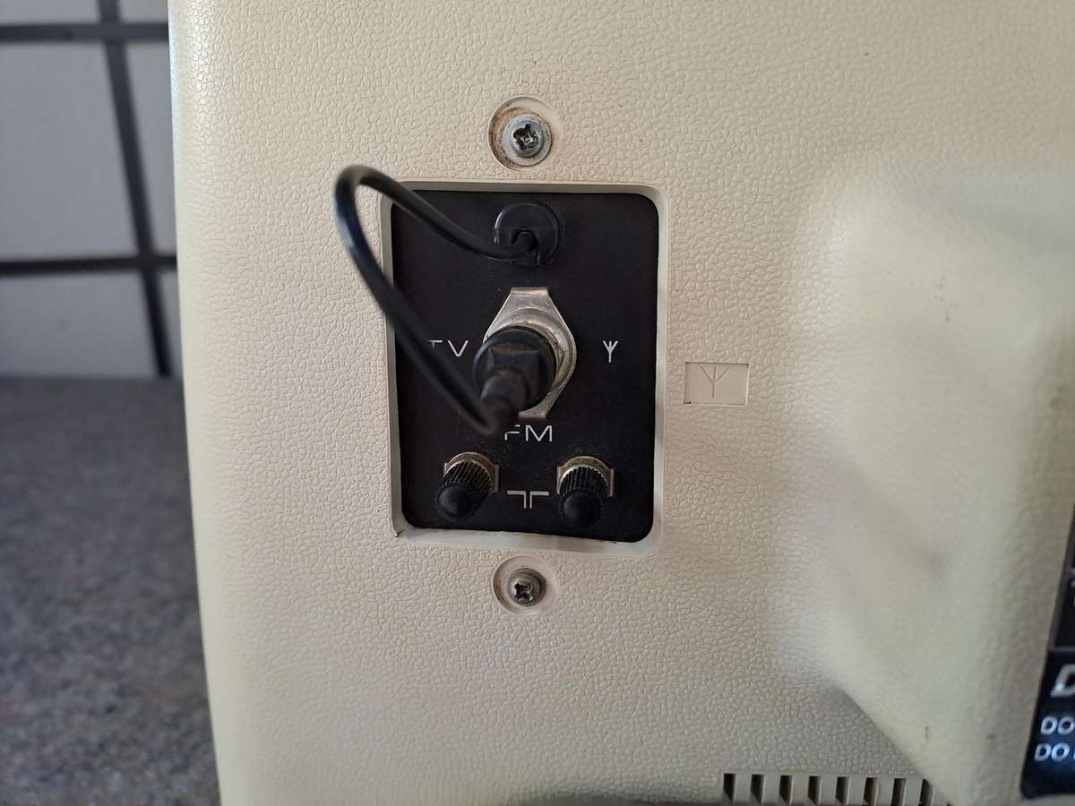 Vintage 1970's Blaupunkt black and white portable tv with built in radio