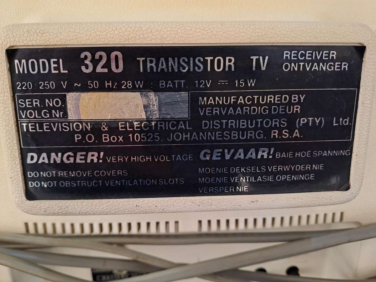 Vintage 1970's Blaupunkt black and white portable tv with built in radio