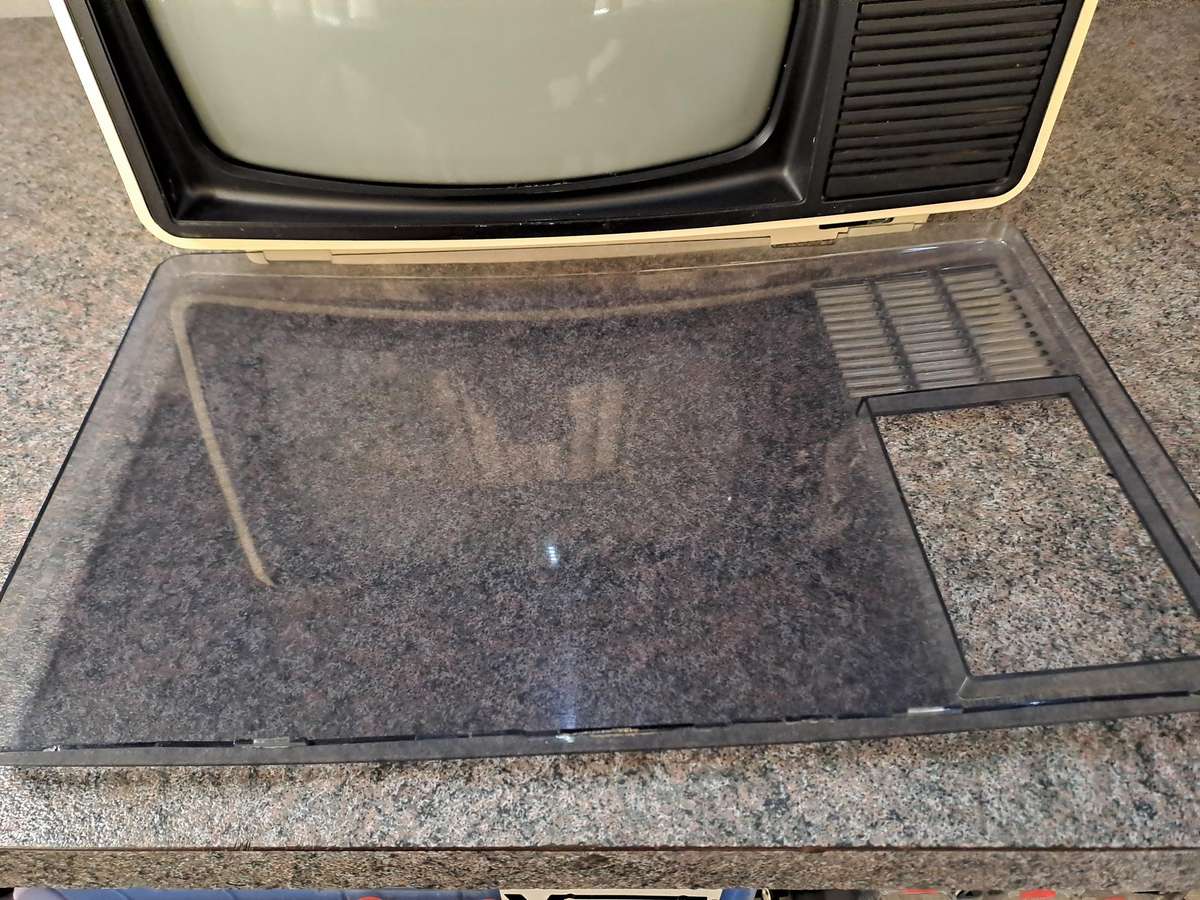 Vintage 1970's Blaupunkt black and white portable tv with built in radio