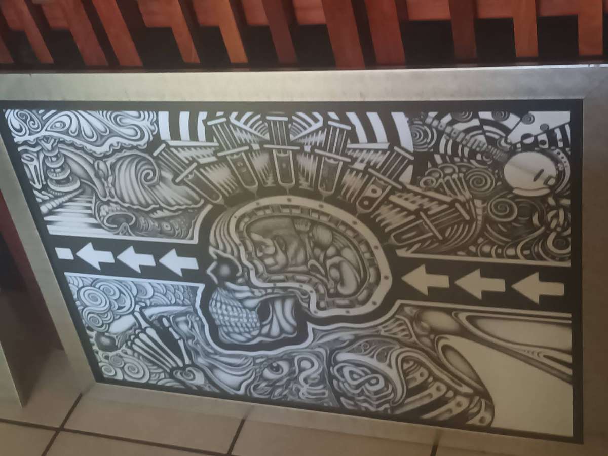 Three framed psychedelic posters for sale