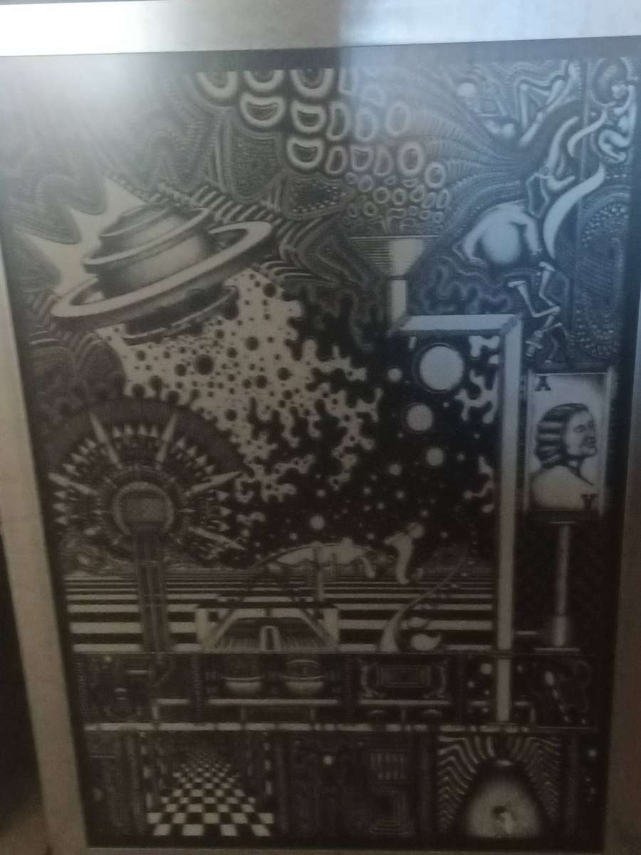 Three framed psychedelic posters for sale