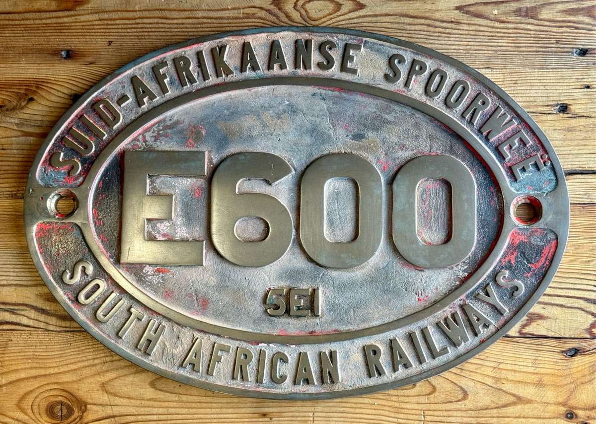Original Brass South African Railways Cabside Number Plate