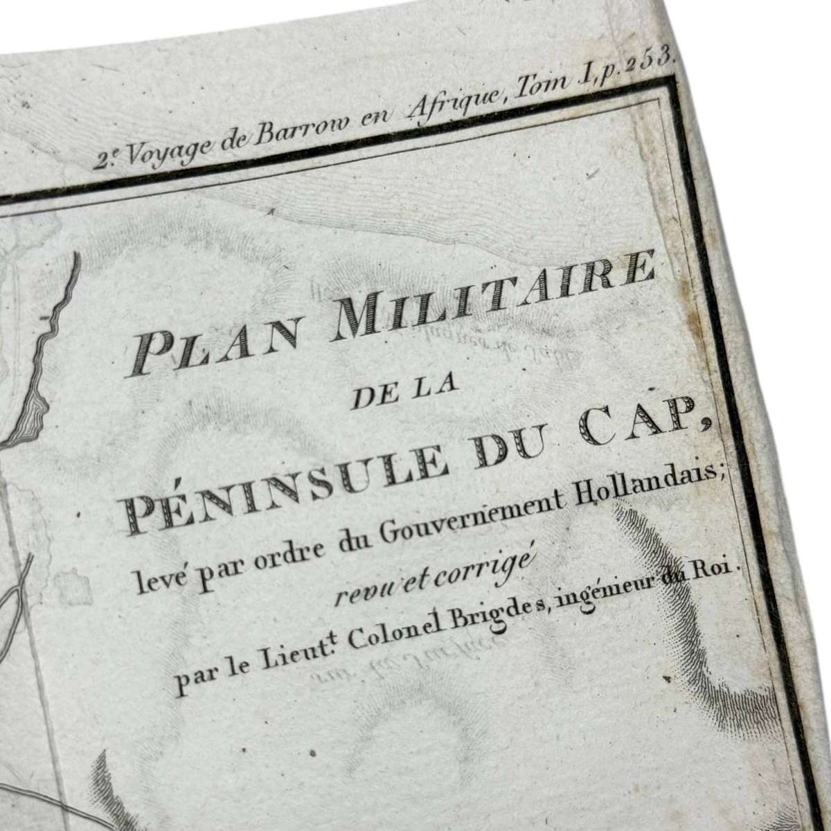 Antique MILITARY MAP OF THE CAPE PENINSULA (Published 1806) Size: 58cm x 25.5cm