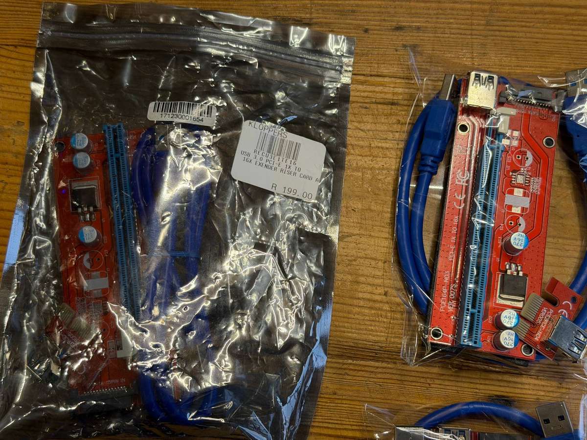 USB 3.0 PCI-E 1X TO 16X Exender Riser Cards ( 1 x New & 5 x Used )