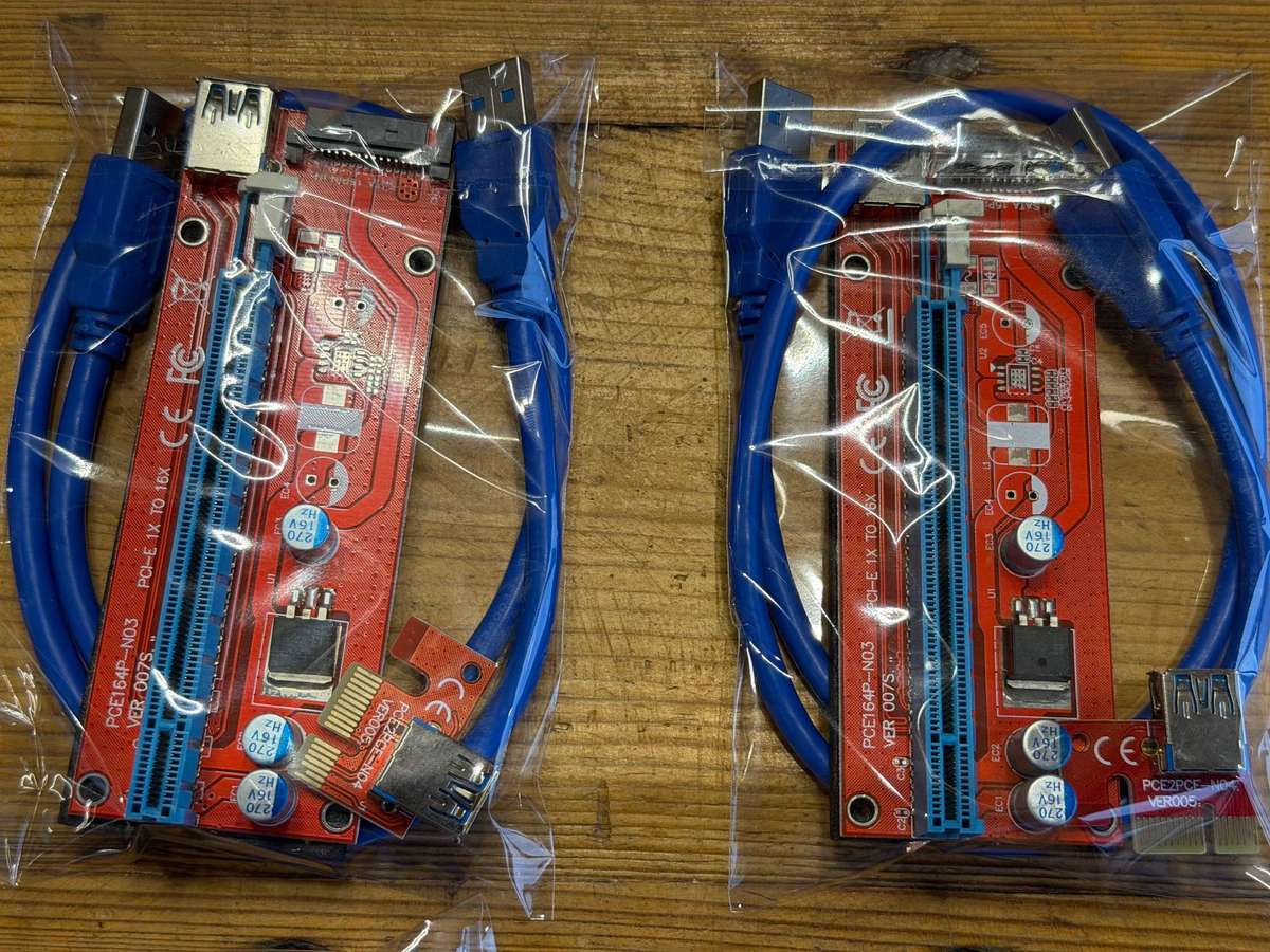 USB 3.0 PCI-E 1X TO 16X Exender Riser Cards ( 1 x New & 5 x Used )