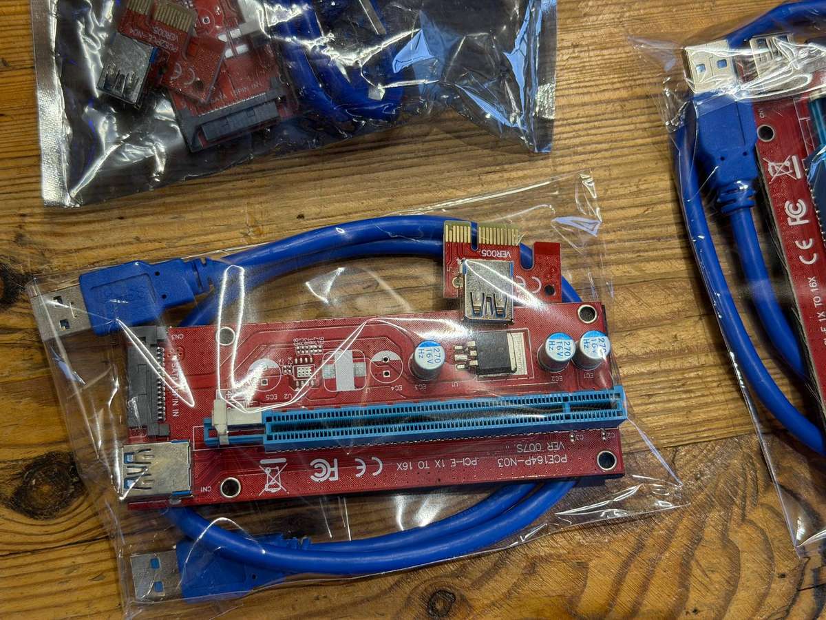 USB 3.0 PCI-E 1X TO 16X Exender Riser Cards ( 1 x New & 5 x Used )