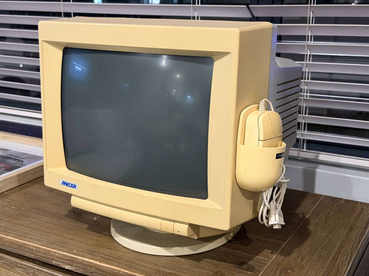 Vintage Mecer CRT Monitor with Original Mouse