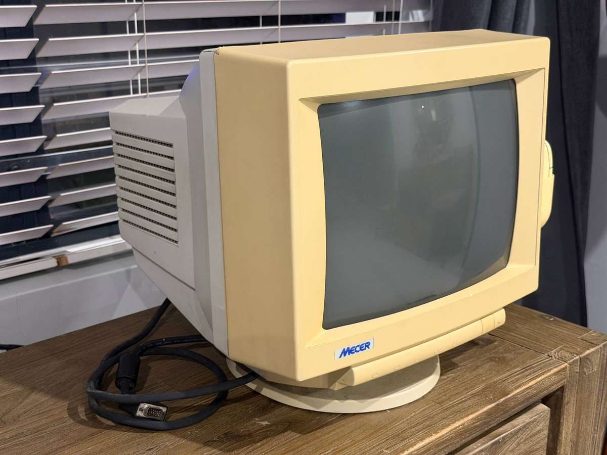 Vintage Mecer CRT Monitor with Original Mouse