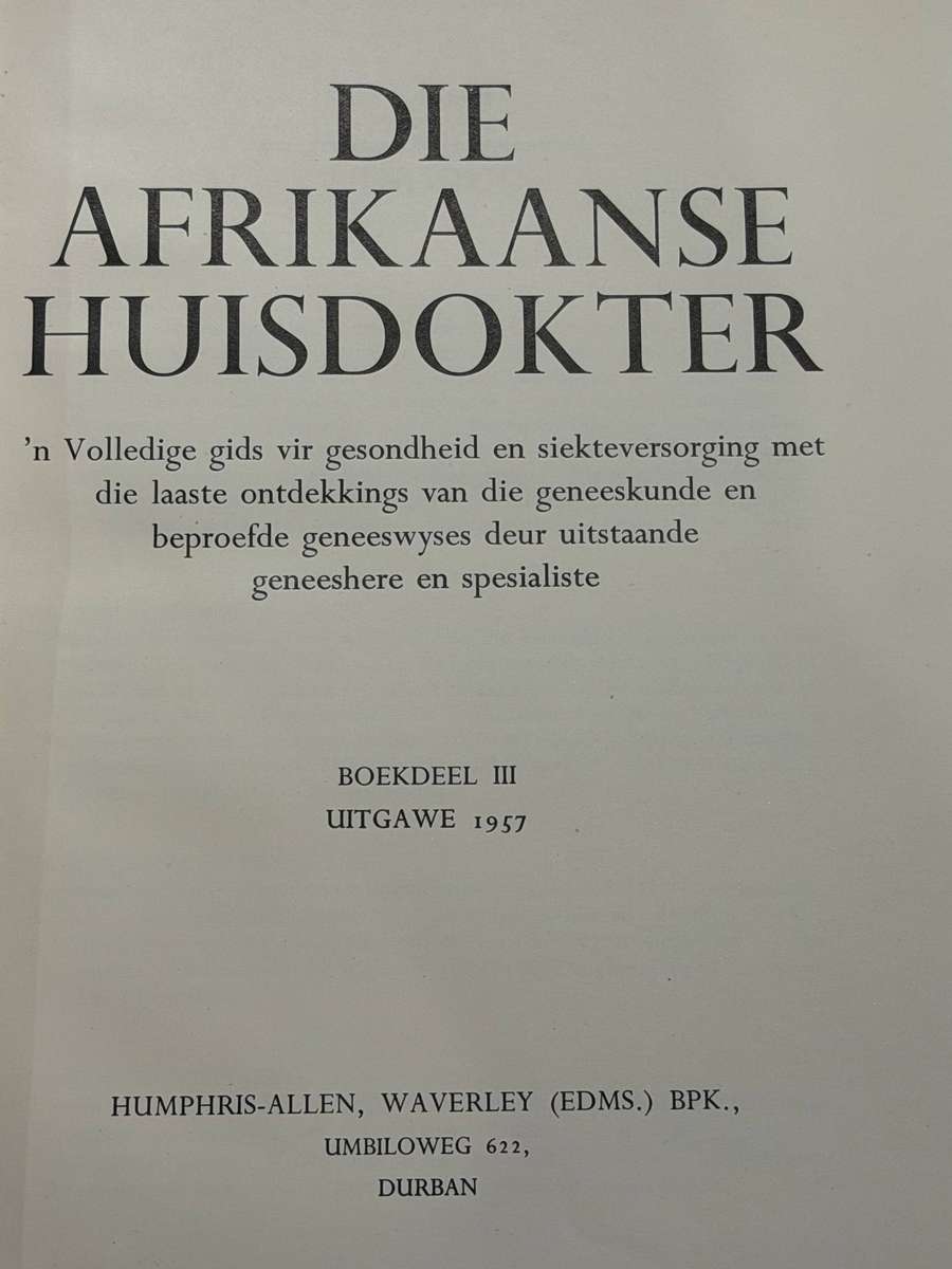 Die Afrikaanse Huisdokter 1957 (Set of three books)