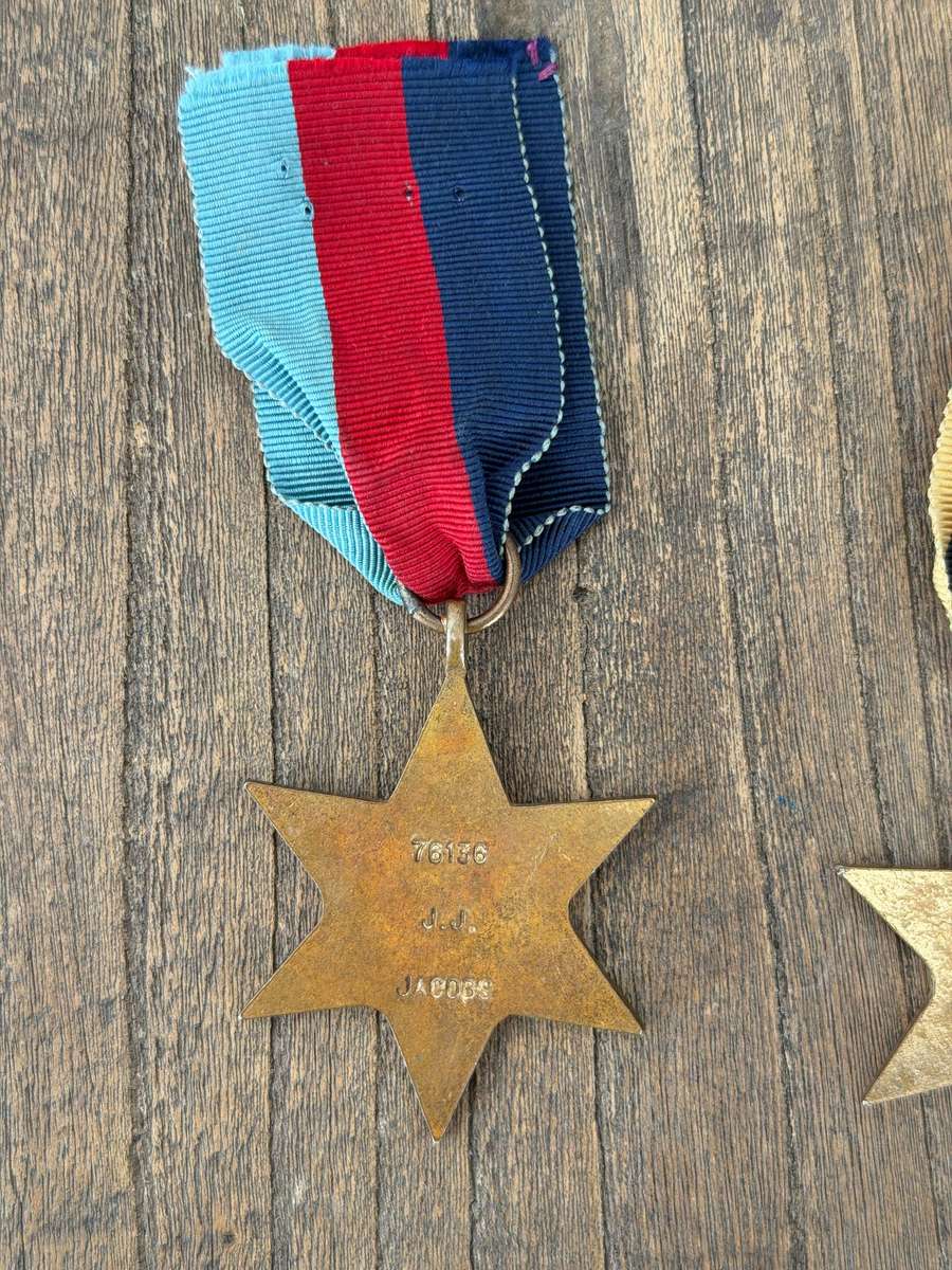 WWII South African Medal Group  Named to 76136 J.J. Jacobs