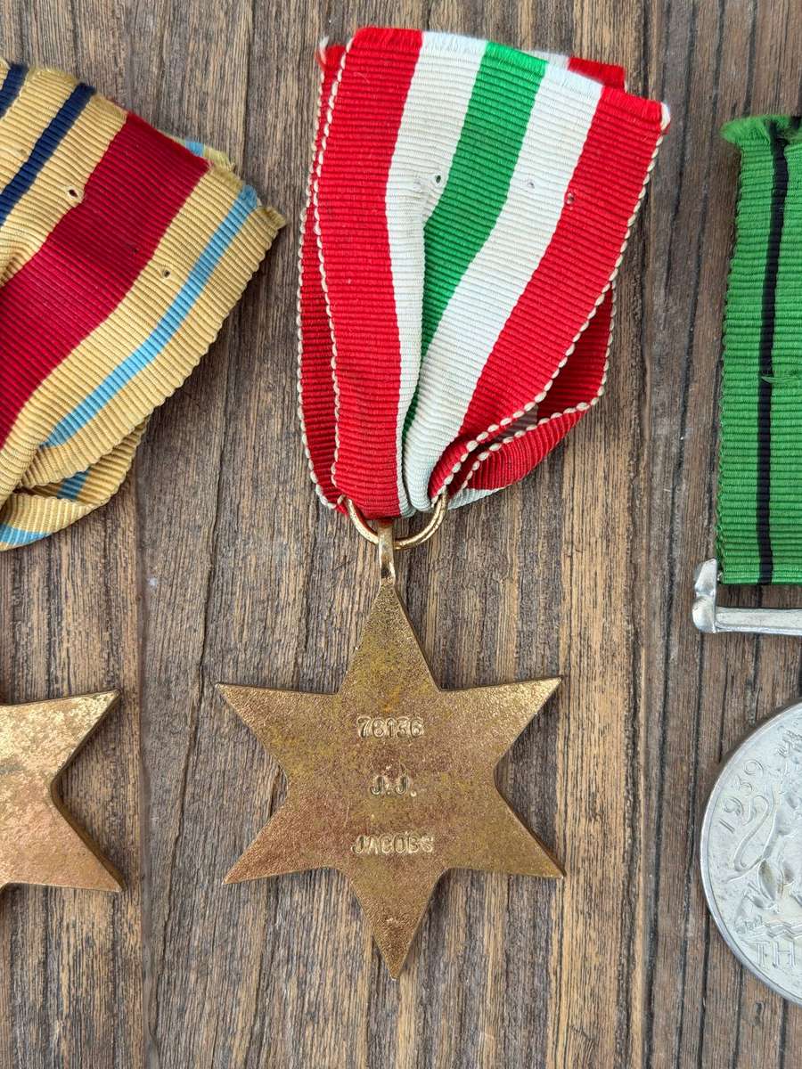 WWII South African Medal Group  Named to 76136 J.J. Jacobs