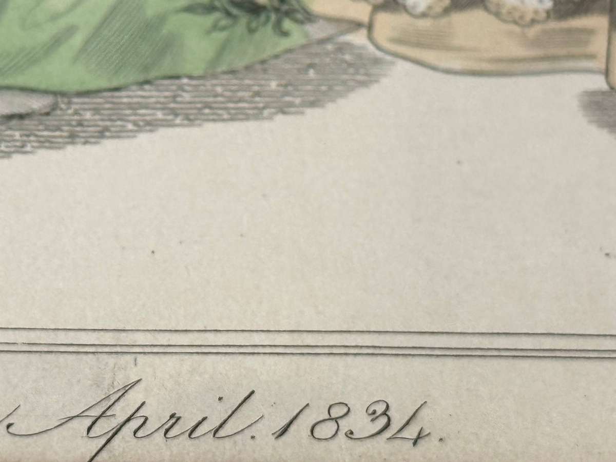 Original 1830s Fashion Prints - Copper Plate Engraving  Hand-Coloured