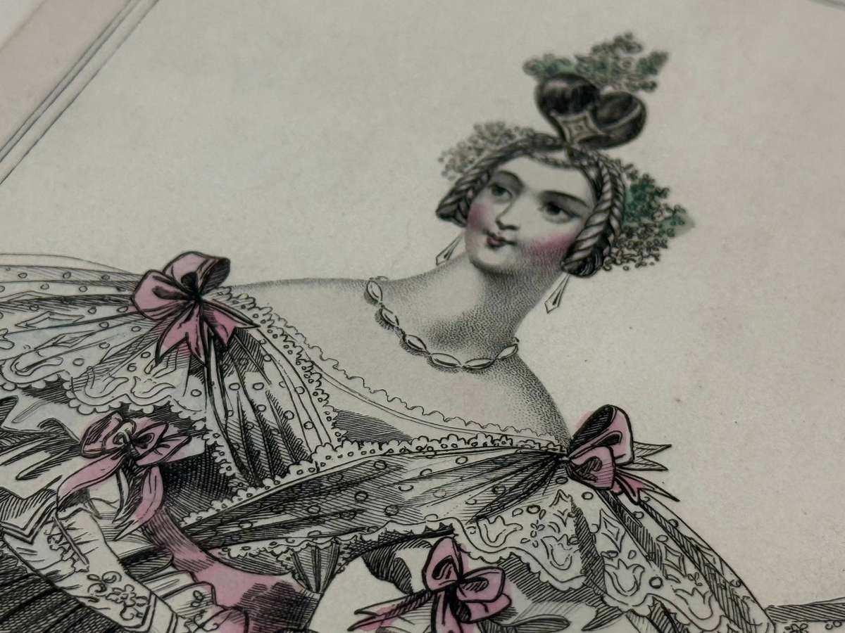 Original 1830s Fashion Prints - Copper Plate Engraving  Hand-Coloured