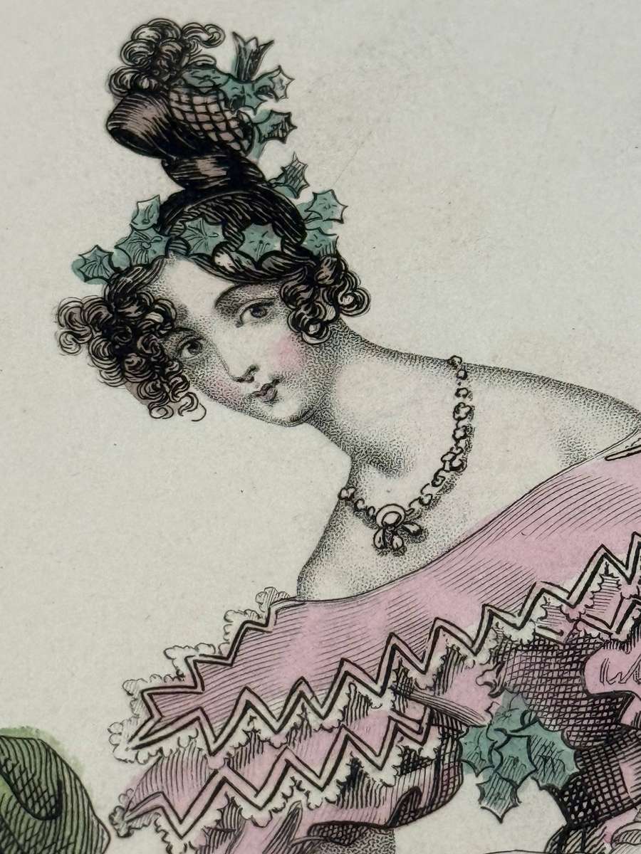 Original 1830s Fashion Prints - Copper Plate Engraving  Hand-Coloured