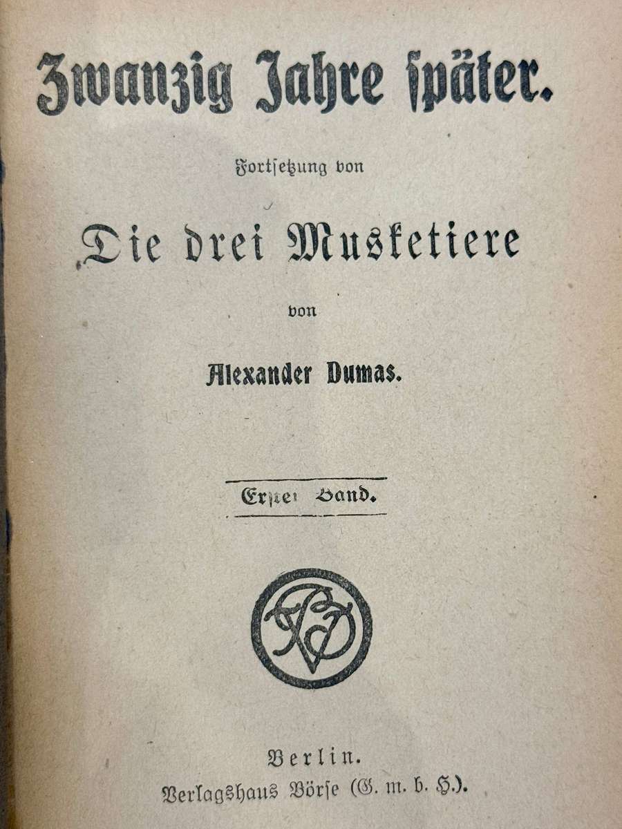 Antique Book Set - The Three Musketeers by Alexander Dumas