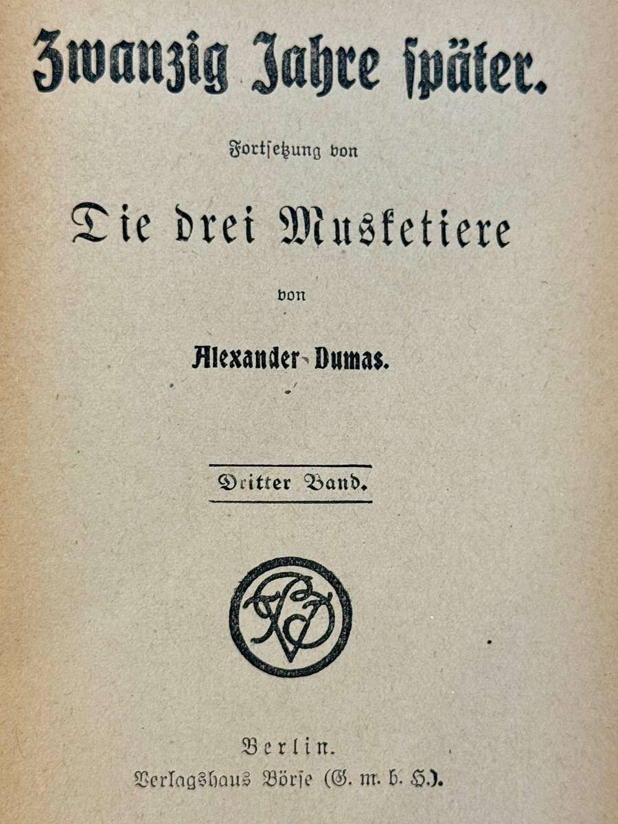 Antique Book Set - The Three Musketeers by Alexander Dumas