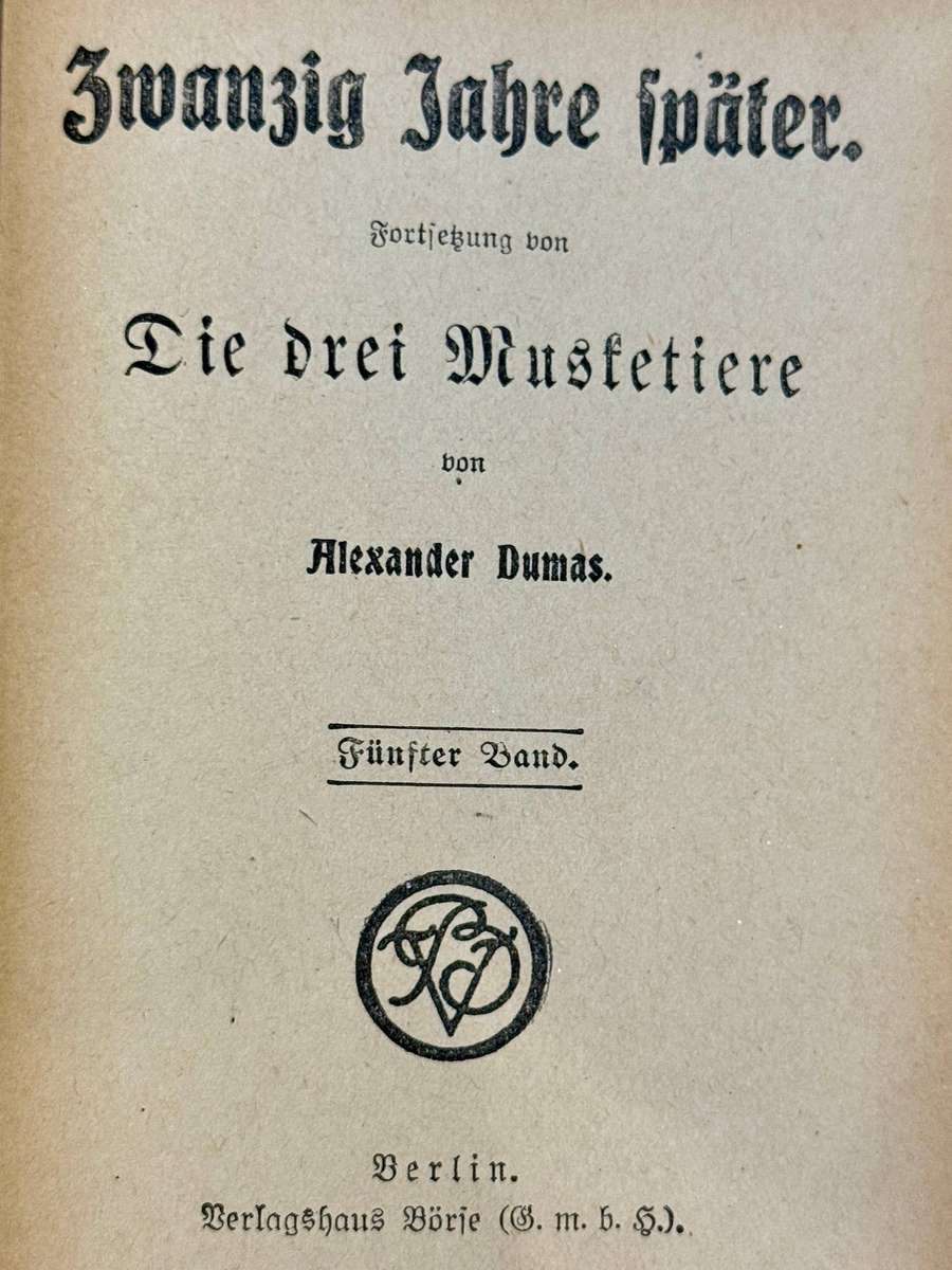 Antique Book Set - The Three Musketeers by Alexander Dumas