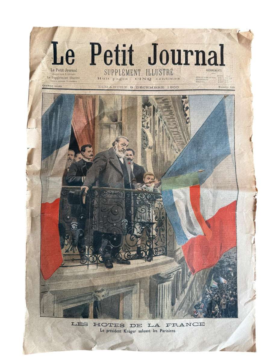 Le Petit Journal - 9 December 1900 - President Paul Kruger - ANTIQUE NEWSPAPER