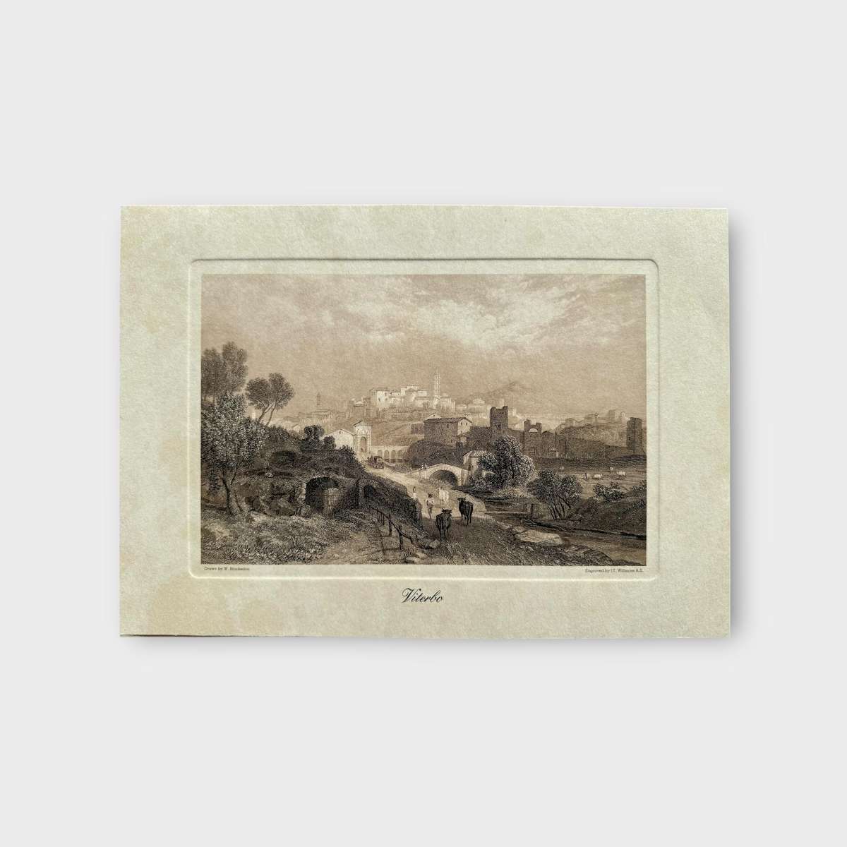 Viterbo - Drawn by W. Brockedon - Engraved by J.T. Willmore A.E. (34.5cm x 24.5cm)