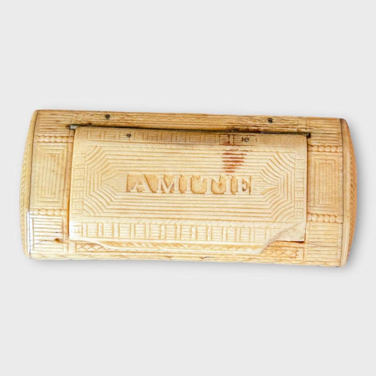 French Carved Bone Snuff Box, c. 1820 to 1860