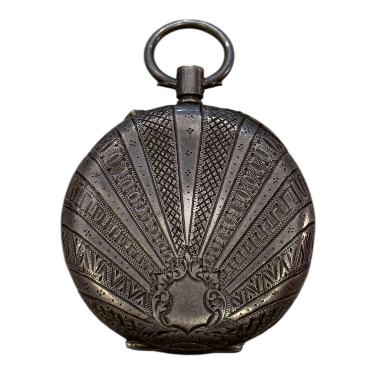 Antique Pocket Watch 0.935 Silver Enamel & Gold Dial 31.5 grams