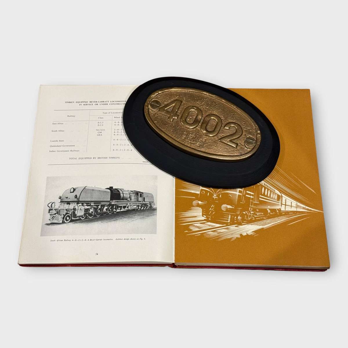 Rare Brass Steam Train Number Plate  4002  With Provenance