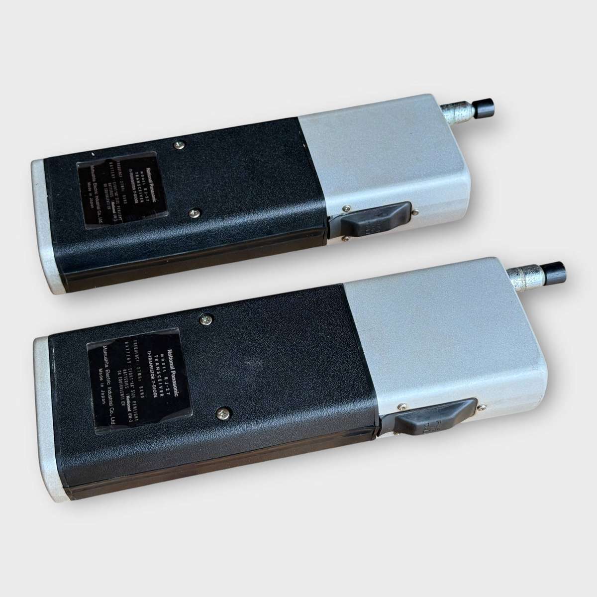 Pair of Working Vintage National Panasonic RJ-27 Walkie-Talkies  27 MHz, Made in Japan (1960s)