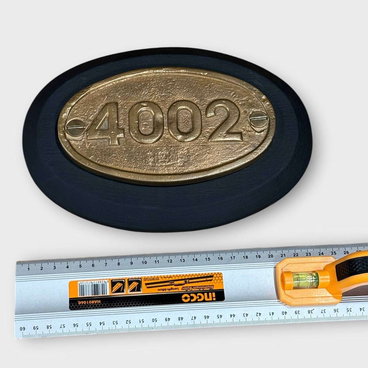 Rare Brass Steam Train Number Plate  4002  With Provenance