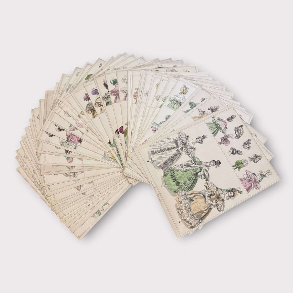 Original 1830s Fashion Prints - Copper Plate Engraving  Hand-Coloured