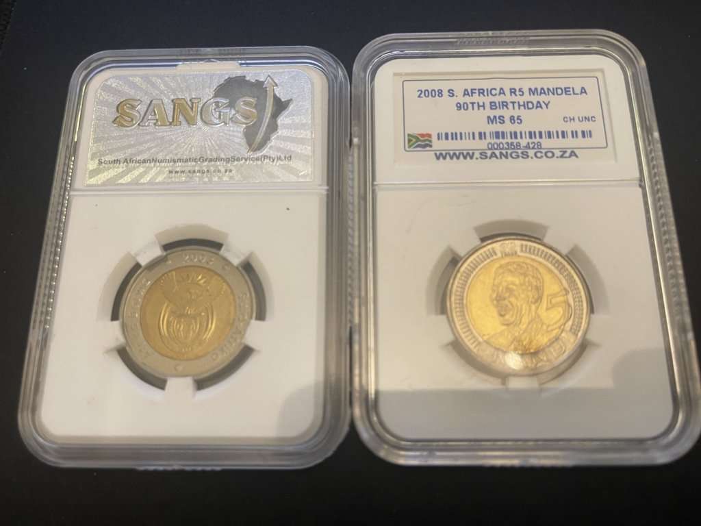 2008 Nelson Mandela 90th Birthday Coin in enclosure