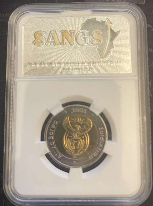 2008 Nelson Mandela 90th Birthday Coin in enclosure