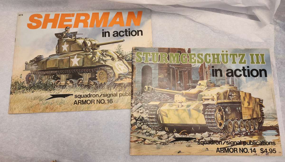 "Sherman in Action"/  "Sturmgeshutz III" / MI13 in USA / Armor in Vietnam -Vintage War related Books