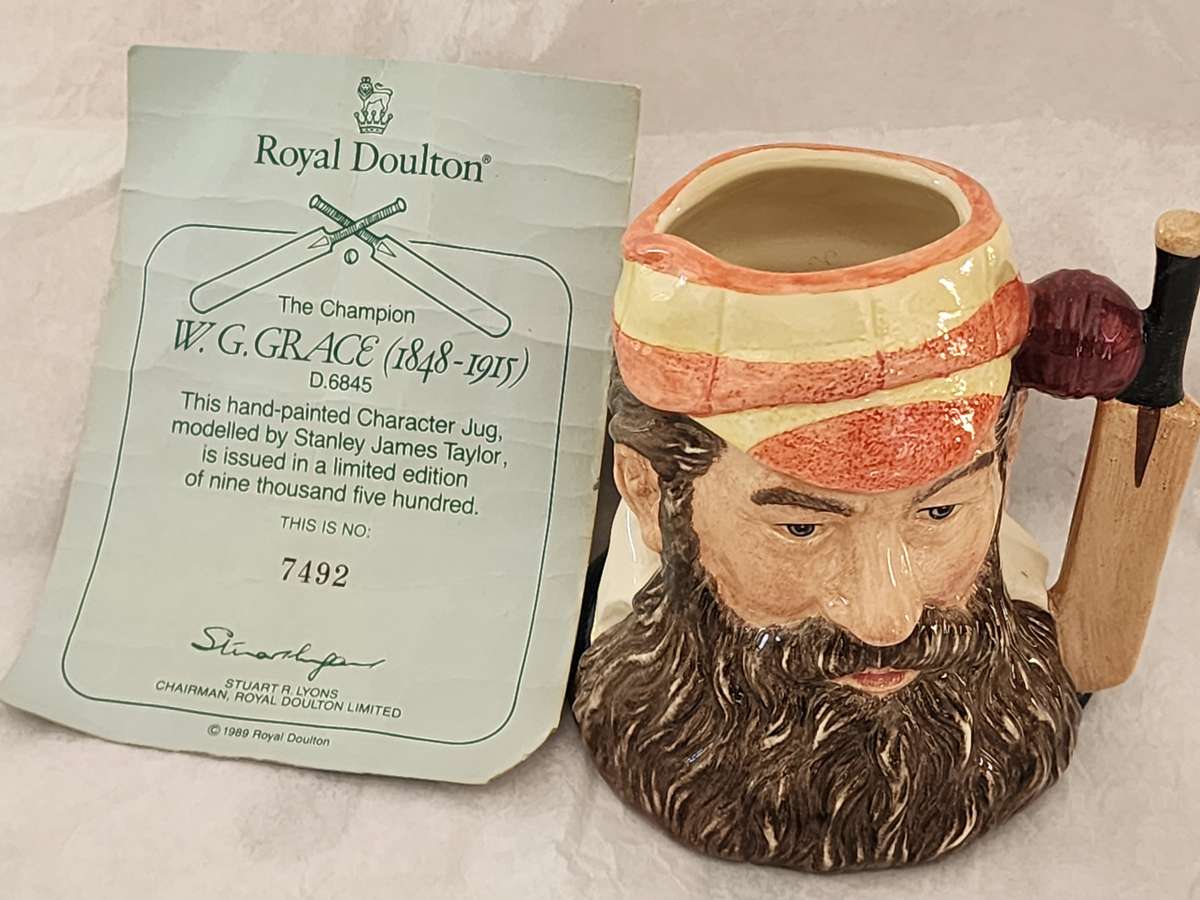 W G Grace Small Toby Jug D6845 7492/9500 Limited Edition -seldom seen CRICKETEER-LTD ROYAL DOULTON
