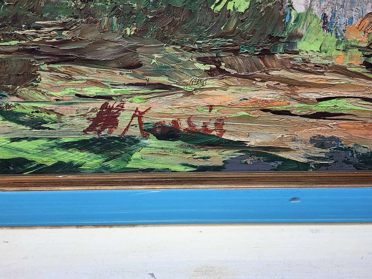 VICTORIA FALLS -OIL PAINTING Framed - marvelous, bright, colorful and vibrant- magnificent views!