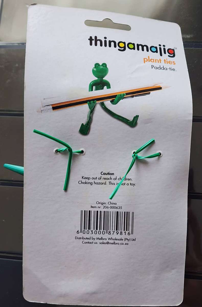 FROGs, pair of GREEN Plant holders, on card, Brand new "Thingamajij" branded -gorgeous, practical