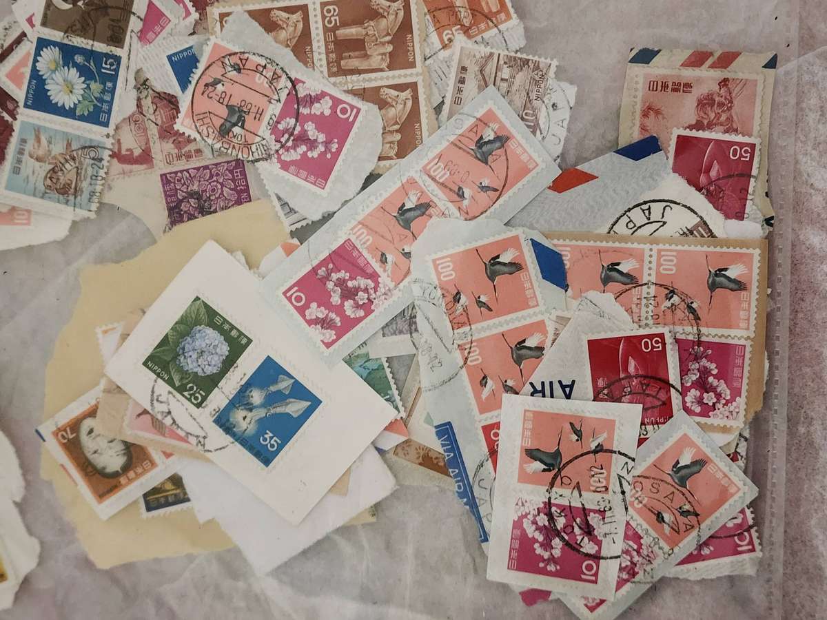 STAMPS-Bulk lot in packet (6) Mostly JAPAN -great sort through unchecked lot, bargain!