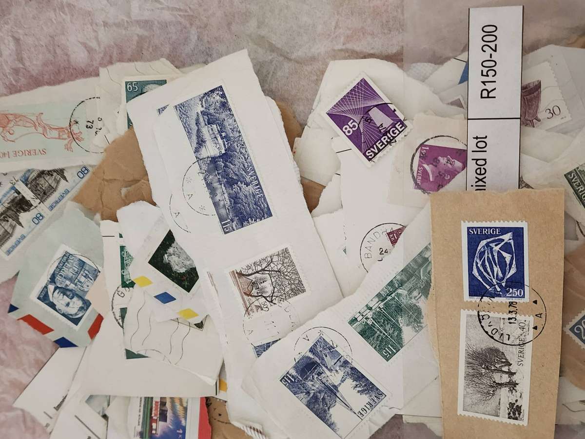 STAMPS-Bulk lot in packet (9) Mostly SWEDEN - great sort through unchecked lot, bargain!
