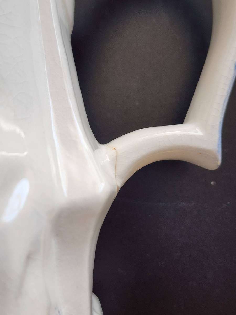 Vintage -very scarce, rare "Wood and Sons" Blue & white Toby Jug - 15cm high,9cm Square