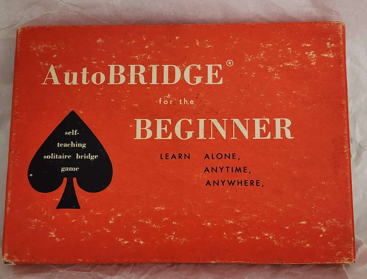 BRIDGE GAME-Vintage AUTO-BRIDGE game for Beginners, perfect, complete new in Box Solitaire selfteach