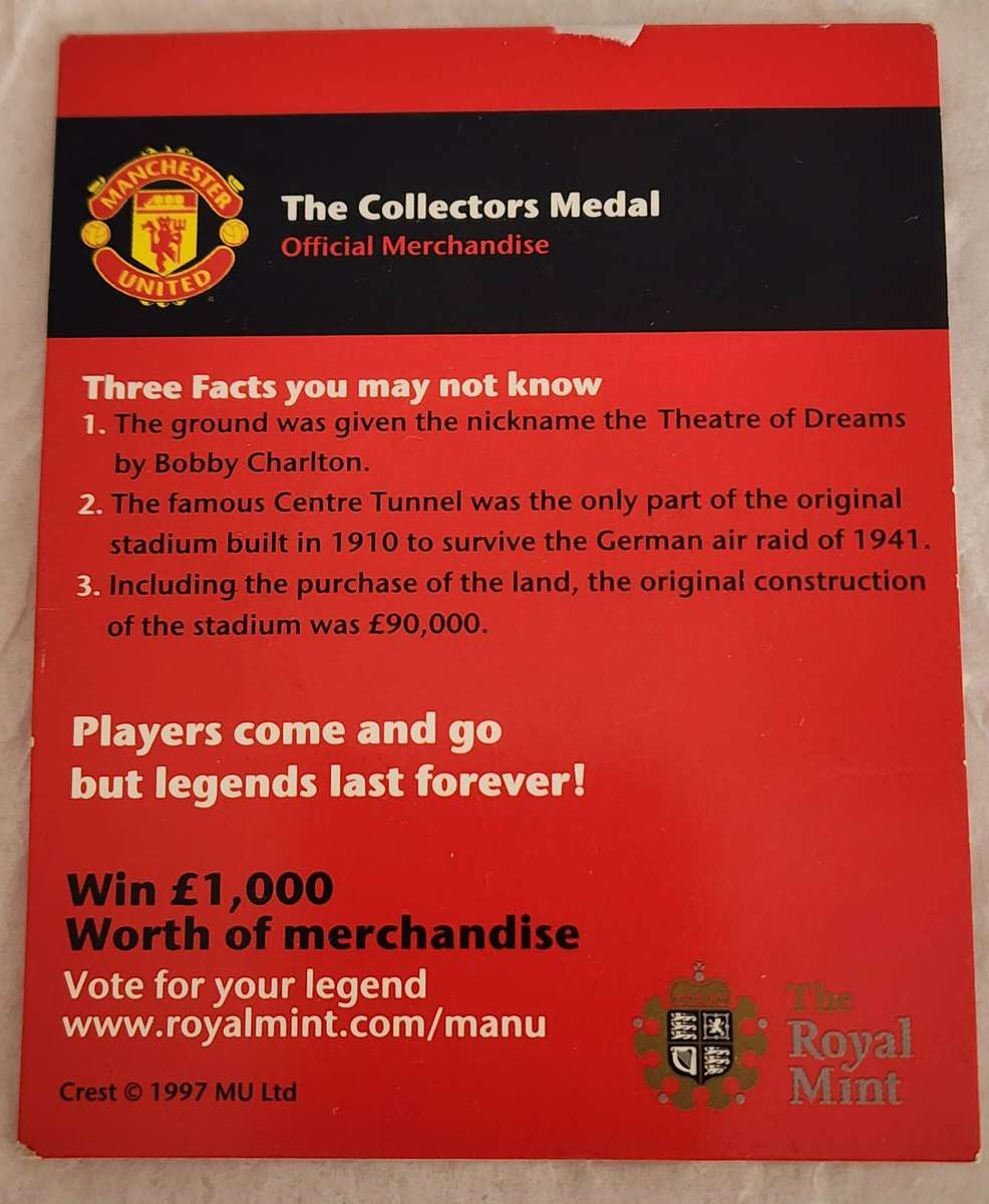 MANCHESTER UNITED Collectors MEDAL-Authentic official merchandise sealed & NEW "OLD TRAFFORD theatre