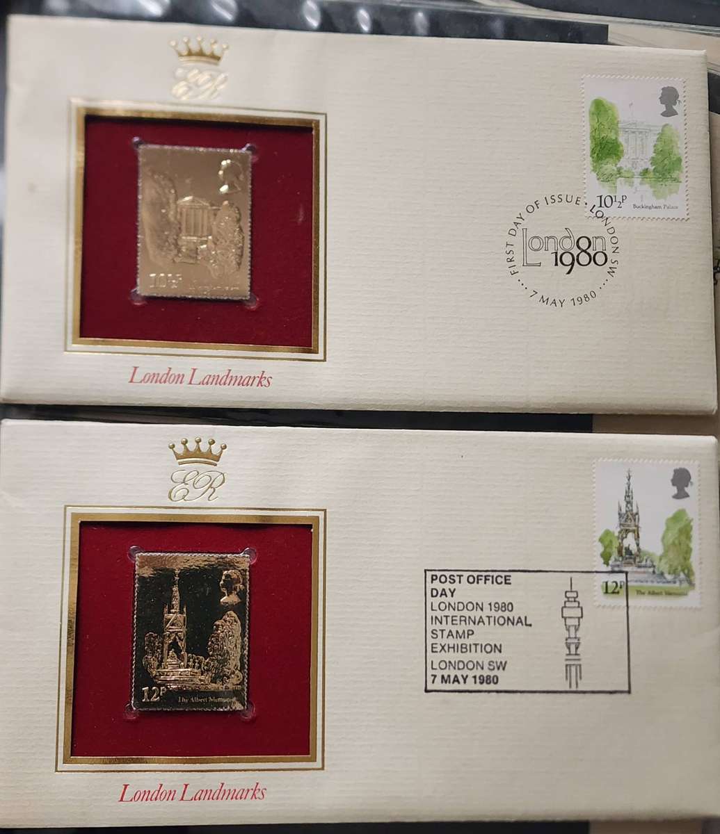 STAMPS - GB FDC's (5) London 1980 with 22 Ct GOLD stamps- amazing and wonderful bargain, scarce (5)