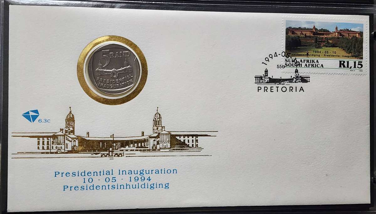 South Africa -Nelson Mandela FDC, PLUS ultra scarce FDC with Mandela R5 Coin- SUPERB Items! WOW!