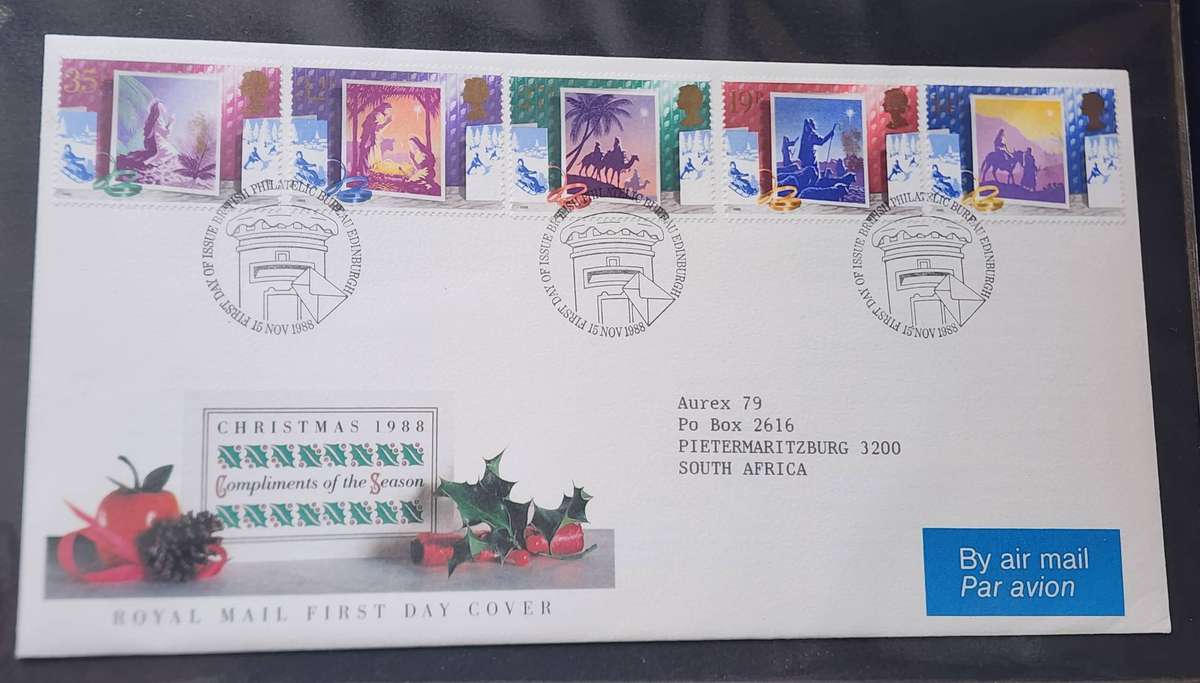STAMPS - GB FDC's (2) 1989 Games & Toys, plus 1988 Christmas set of 5- beautiful covers!